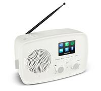 MEDION Radio Internet avec Dab+ IRE-1 (Dab+, Wi-FI, FM, Bluetooth, étanche, antenne télescopique, Spotify Connect, réveil, minuterie, dimmer) Blanc