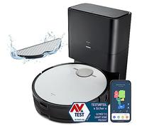 MEDION X50 SW - Robot Aspirate0ur Laveur avec Station de Vidange - Navigation Laser - Puissance 8000 Pa - Zones NO GO & GO