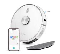 MEDION Robot aspirateur avec station d'aspiration, navigation laser et fonction balayage X41 SW+ (Puissance d'aspiration puissante de 8000Pa, aspirateur robot 2en1, création précise de cartes, zones G
