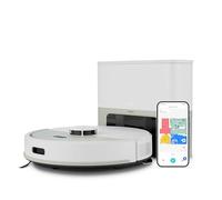 MEDION Robot aspirateur X22 SW+ avec Station d'aspiration et Fonction de Nettoyage (Navigation Laser, Forte Puissance d'aspiration de 5000 Pa, aspirateur Robot 2 en 1, création de Cartes précises