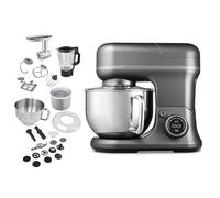 MEDION Robot de cuisine universel 4 en 1 (1 200 watts, 8 vitesses, mélanger pétrir remuer hacher la viande, bol à glace pour la préparation de glaçons, écran digital, MD18440) Titan