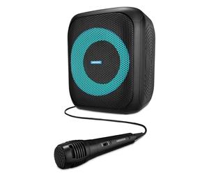 MEDION S61991 Enceinte Bluetooth puissante (Portables, avec Microphone, USB & AUX-in, Effet Lumineux, Enceinte connectée idéale pour soirées en extérieur)