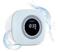 MEDION S66884 Radio de Douche avec Bluetooth (Radio de Salle de Bain, Radio FM, Ventouse, écran LED, IPX6 étanche, Batterie intégrée, MD43884) Bleu