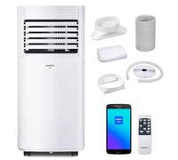 MEDION Smart Climatiseur Mobile P701 (7000 BTU, 3-en-1, Refroidir, Déshumidification, Ventilation, jusqu'à 25m², kit de joint de fenêtre, mode sommeil, contrôle Wifi, Télécommande, Écran, MD 37672)