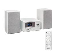MEDION Système Compact P85003 Micro système Audio (Radio Internet, Dab+, Radio FM PLL, Bluetooth, Connexion USB, AUX, 2x150 W) Blanc