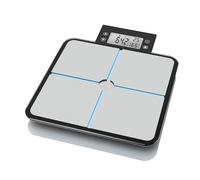 medisana BS 460 Balance d'analyse corporelle numérique, Balance avec écran LCD amovible, Mesure de la graisse corporelle, De la masse musculaire & du poids des os, Jusqu'à 180 kg, Noir / Argent