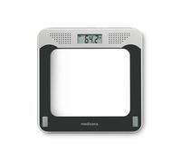 Medisana PS 425 Balance parlante, Balance numérique en verre précise, 4 langues, Fonction d'arrêt automatique intégrée, Noir/Gris, jusqu'à 180 kg