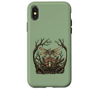 Méditant Squelette Fée Champignon Zen Yoga Dark Cottagecore Coque pour iPhone X/XS