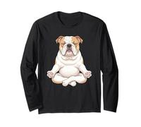 Méditating English Bulldog Namaste Dog Lover Manche Longue
