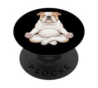 Méditating English Bulldog Namaste Dog Lover PopSockets PopGrip Adhésif