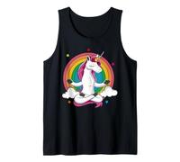 Méditating Unicorn Yoga Zen Rainbow Namaste Mindful Energy Débardeur