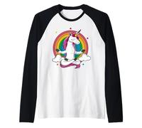 Méditating Unicorn Yoga Zen Rainbow Namaste Mindful Energy Manche Raglan