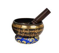 Méditation chantants tibétains Bol d'or et noir Art Décor avec Petit Bouddha Crafted intérieur. (SINGH-SP-BLK (5BUD) -2)