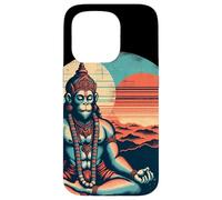 Méditation de Yoga stimulante Hanuman Vintage Sunset Coque pour iPhone 15 Pro