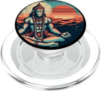 Méditation de Yoga stimulante Hanuman Vintage Sunset PopSockets PopGrip pour MagSafe