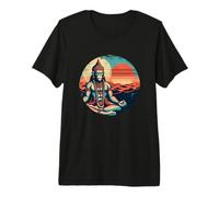 Méditation de Yoga stimulante Hanuman Vintage Sunset T-Shirt Haut de Gamme