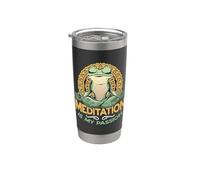 Méditation Is My Passion Méditation Yoga Grenouille Méditation Gobelet isotherme en acier inoxydable double paroi