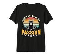 Meditation is My Passion Yoga Retro Lama Lover Meditation T-Shirt Haut de Gamme