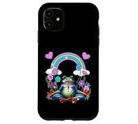 Méditation Joga Rétro années 60 Grenouille Arc-en-Ciel Om Coque pour iPhone 11