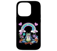 Méditation Joga Rétro années 60 Grenouille Arc-en-Ciel Om Coque pour iPhone 14 Pro