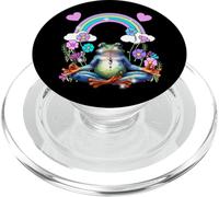 Méditation Joga Rétro années 60 Grenouille Arc-en-Ciel Om PopSockets PopGrip pour MagSafe