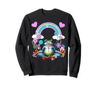 Méditation Joga Rétro années 60 Grenouille Arc-en-Ciel Om Sweatshirt