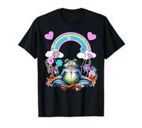 Méditation Joga Rétro années 60 Grenouille Arc-en-Ciel Om T-Shirt