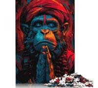 Meditation of Hanuman Puzzle 1000 Pièces Cadeau Unique Jeu Éducatif Défi Jouet À De Qualité Supérieure Peinture Art pour Adultes Et Enfants À Partir De 14 Ans 1000pcs (40x28cm)