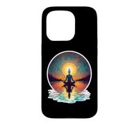 Méditation paisible Yoga Pose Relaxation Respirez l'esprit Calme Coque pour iPhone 15 Pro