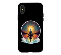 Méditation paisible Yoga Pose Relaxation Respirez l'esprit Calme Coque pour iPhone X/XS