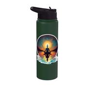 Méditation paisible Yoga Pose Relaxation Respirez l'esprit calme Stainless Steel Insulated Water Bottle