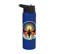 Méditation paisible Yoga Pose Relaxation Respirez l'esprit calme Stainless Steel Insulated Water Bottle