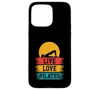 Méditation Pilates Bridge Pose drôle Live Love Pilates Retro Coque pour iPhone 15 Pro Max