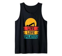 Méditation Pilates Bridge Pose drôle Live Love Pilates Retro Débardeur