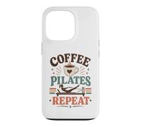 Méditation Pilates Coffee-Pilates-Repeat Yoga Sport Pilates Coque pour iPhone 13 Pro