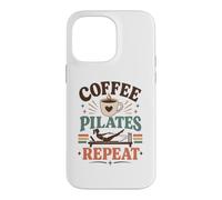 Méditation Pilates Coffee-Pilates-Repeat Yoga Sport Pilates Coque pour iPhone 14 Pro Max