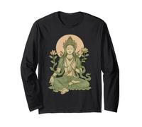 Méditation sereine déesse spirituelle Yoga Mindfulness Art Manche Longue