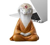 Meditation Snake Statue - Yoga Pose Decorative Ornament for Calm Home Atmosphere | Resin Crafted Coil Sculpture, Tabletop Spiritual Zen Art Display, Living Room Office Decor 4.72x3.82x2.28 in