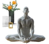 Meditation Statue - Handcrafted Figurine, Abstract Mindfulness Sculpture for Zen Practice, Artistic Collectible with Calming Presence, Home Studio Accent, Meditating Man Decor for Study Room