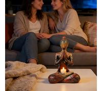 Meditation Statue - Resin 15x10x10cm | Candle Holder Meditation Decor | Yoga Pose Resin Figures For Spiritual Seeker Mindfulness Practitioner Home Decor Housewarming Wedding Living Room Bedroom Desk B