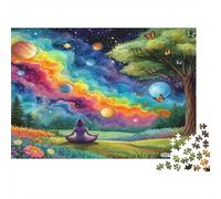 Méditation Univers Paysage Puzzle 1000 Pièces Papier Adultes Nuit Puzzle en Famille Décoration Détente Cadeau 52x38cm/1000pcs