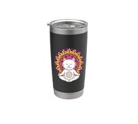Méditation Yoga mandala cat Chat Gobelet isotherme en acier inoxydable double paroi