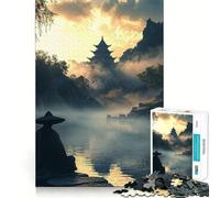 Méditation Zen au Bord de la rivière Puzzle de 1000 pièces Jeu de réflexion Découpe de Haute précision Passe-Temps Fascinant pour Les Moments de détente (38x26cm)