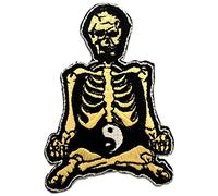 méditer squelette Yin Yang - Ecusson thermocollant patches appliques, Taille: 5,5 x 7,9 cm
