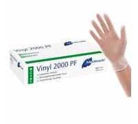 Meditrade 1251M Vinyl 2000 Gants sans Poudre, Couleur Bleu, Taille M, Paquet de 100