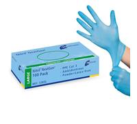 Meditrade 1283L Nitril NextGen Lot de 100 gants d'examen et de protection extensibles en nitrile non stérile Bleu Taille L