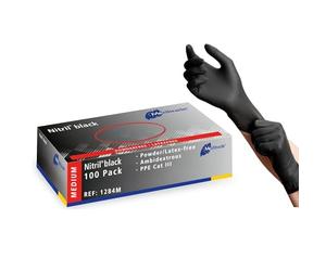 Meditrade 1284M Gants d'examen en nitrile Noir Taille M