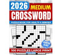 Medium Crossword Puzzle Books for Adults and Seniors 100 Large Print Games: Word Find Puzzles with Verified Clues for Entertaining Brain Workouts