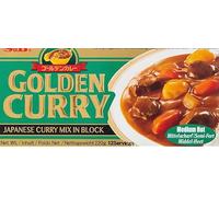 Medium Hot - Golden Curry - Sauce au Curry Moyennement Épicée - Parfaite pour Vos Plats Asiatiques - Compatible avec S&B - 220g