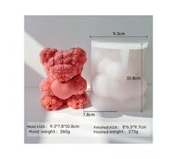 (Medium J-0161) Moule en silicone 3D en forme d'ourson en forme de rose pour la Saint-Valentin, pour